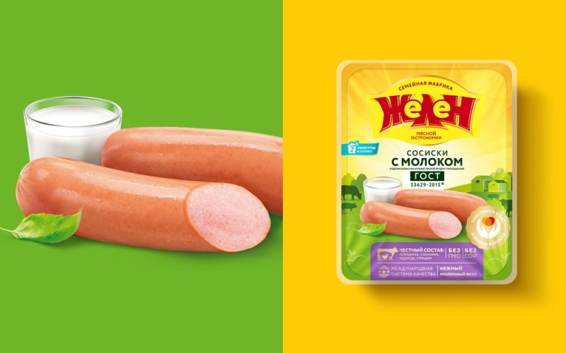 Getbrand изменил дизайн упаковки для колбас «Желен» и логотип компании